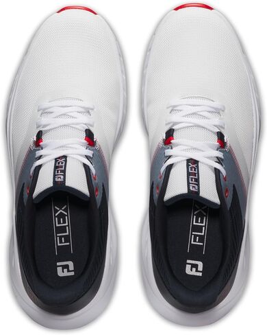 FootJoy Men's FJ Flex Golf Shoe, Black/White/Red, 11.5 Wide in Saudi Arabia
