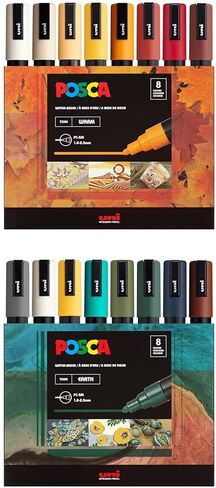 posca Markers Bundle, 16 Medium Paint Markers 5M - 8 Warm Tones + 8 Soft Tones in Saudi Arabia