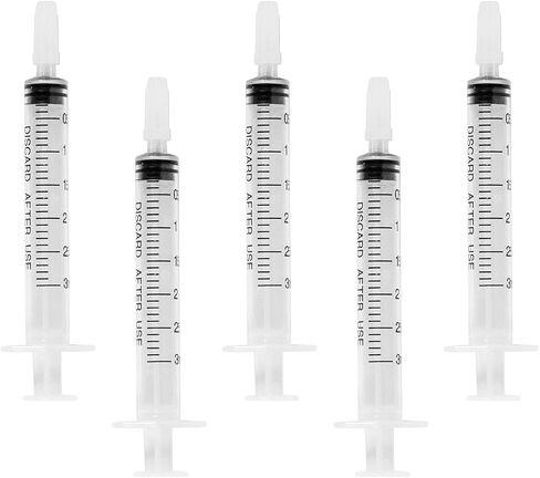 5 PCS 3ml with Cover, Plastic Syringe Small Syringe, Non-Hypodermic Syringes with Cover, with scale for Scientific Labsfor Scientific Labs, Measuring, Feeding Pets,Individually Packaged (3ml) in Saudi Arabia