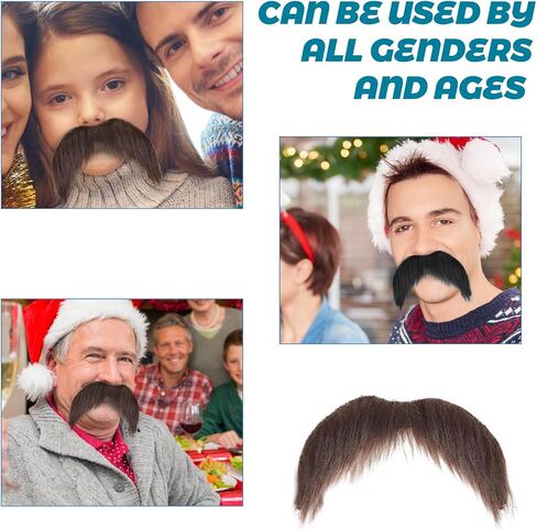 Fake Mustache Black Fake Beard Adhesive Old Men Stick On Mustache Moustache Black Beard Costume False Facial Hair For Adults Women Men For Halloween Cosplay Festival Party in Saudi Arabia