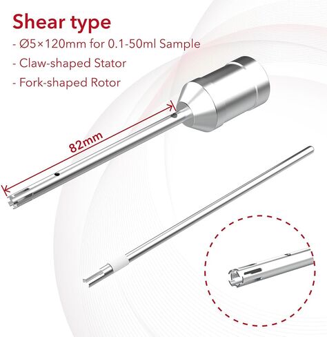 4E's USA High Speed Handheld Homogenizer Head, 5mm Rotor-Stator Probe for 0.1-50ml Sample in Kuwait