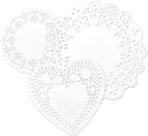 300 Sheets White Round Lace Doilies Hollow Paper Cutouts Vintage Collage Retro Decoupage 3 Small Sizes 3.5"/4"/4.5" for Scrapbooking Crafting Journal Planner (Doily) in Saudi Arabia