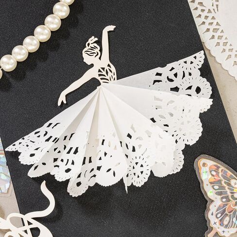 300 Sheets White Round Lace Doilies Hollow Paper Cutouts Vintage Collage Retro Decoupage 3 Small Sizes 3.5"/4"/4.5" for Scrapbooking Crafting Journal Planner (Doily) in Saudi Arabia