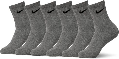 Nike Unisex Everyday Cushioned Training Ankle Socks (6 Pairs), White/Black, X-Large in Saudi Arabia