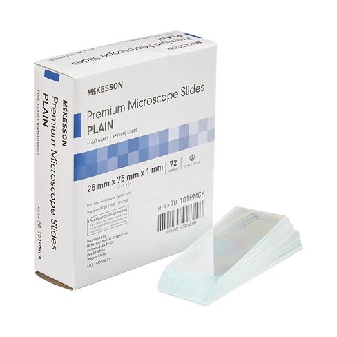 شرائح McKesson Premium Microscome ، عادية ، زجاجية تعويم ، حواف مشطوفة ، 25 مم × 75 مم × 1 مم ، 72 العدد in Saudi Arabia