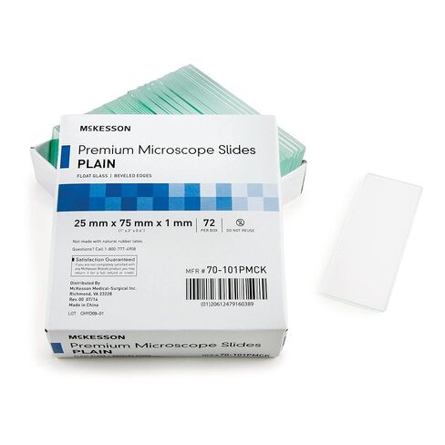 شرائح McKesson Premium Microscome ، عادية ، زجاجية تعويم ، حواف مشطوفة ، 25 مم × 75 مم × 1 مم ، 72 العدد in Saudi Arabia