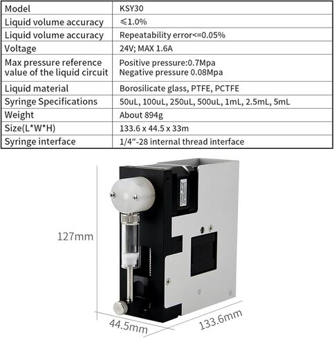 50ul~5ml KSY30 Multi Flow Syringe Pump 24V Stepper Motor High Precision Lab Piston Pump RS485 for Microdluidic Industrial(2.5ml,UK_KSY30-V01) in Saudi Arabia