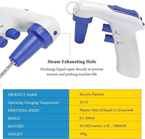 Automatic Pipette Equipment, Laboratory Electric Pipette Controller, 2 Modes, Adjustable Speed, Capacity: 0.1-200ml, for Laboratories, Research Centers in Saudi Arabia