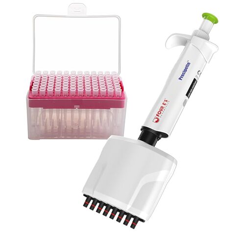 4E's USA Multi-Channel Adjustble Volume Pipette with 200ul Pipette Filter Tip Low Retention, 8-Channel Micropipettes, 5-50ul in Saudi Arabia