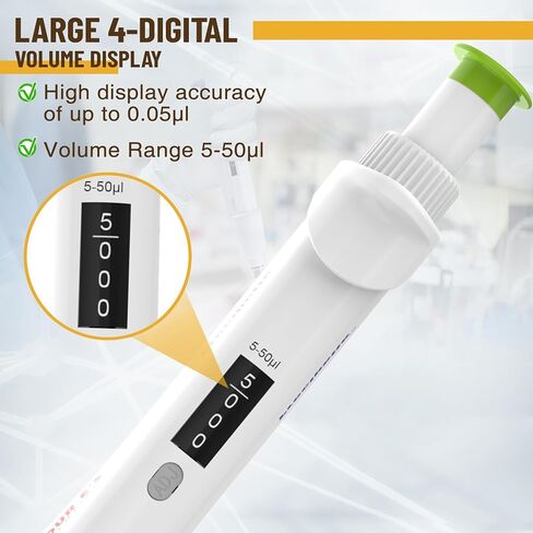 4E's USA Multi-Channel Adjustble Volume Pipette with 200ul Pipette Filter Tip Low Retention, 8-Channel Micropipettes, 5-50ul in Saudi Arabia