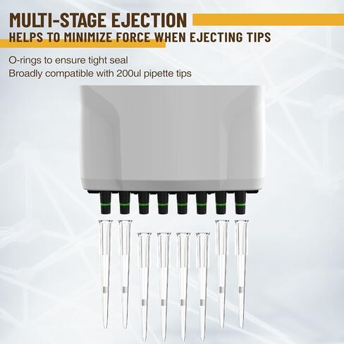 4E's USA Multi-Channel Adjustble Volume Pipette with 200ul Pipette Filter Tip Low Retention, 8-Channel Micropipettes, 5-50ul in Saudi Arabia