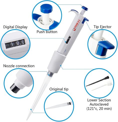 أربعة e العلمية 1-10ML 1 قناة واحدة pipettor متغير قابلة للتعديل الحجم micropipette micropipett in Kuwait
