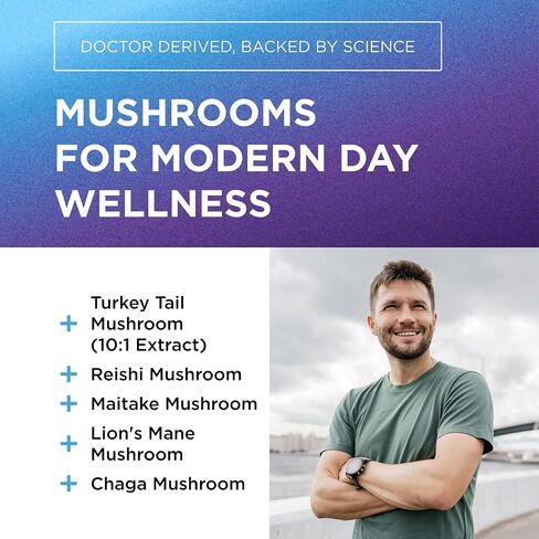دكتور. Emil Nutrition 9000mg Lions Lions Mane Capsules مع Chaga و Reishi & Maitake - Mushroom Blend لدعم العافية in Kuwait