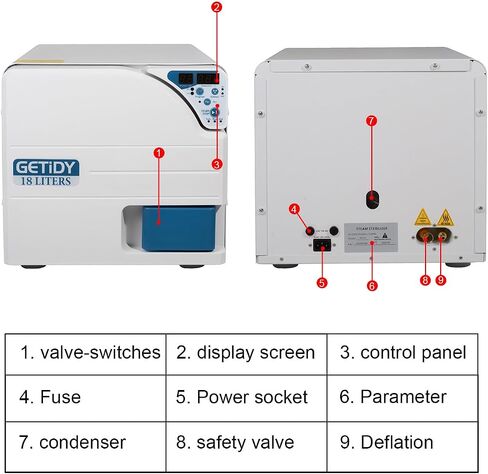 EustomA Automatic Autoclave 16L/18/23L Drying Function High Pressure Temperature Steam Digital Screen Dual Control Door Lock Class N (18L) in Saudi Arabia