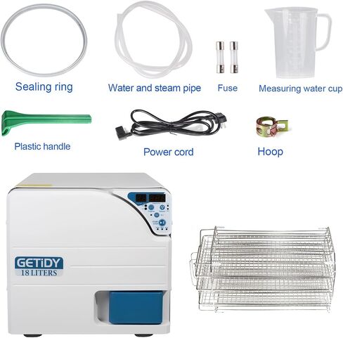 EustomA Automatic Autoclave 16L/18/23L Drying Function High Pressure Temperature Steam Digital Screen Dual Control Door Lock Class N (18L) in Saudi Arabia