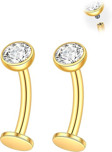 Oveta Titanium Belly Button Butting Piercing 14g Ring Belly Belly Ring داخليًا لبطن السرة ، 6 مم 12 ملم للنساء ، الذهب/الفضة in Kuwait