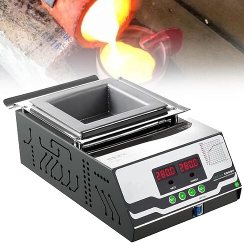 Electric Tin Melting Furnace, Double Temperature Digital Display, Capacity 3.3kg and 0 ℃ -600 ℃ Adjustable for Melting Metal in Saudi Arabia