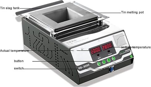 Electric Tin Melting Furnace, Double Temperature Digital Display, Capacity 3.3kg and 0 ℃ -600 ℃ Adjustable for Melting Metal in Saudi Arabia