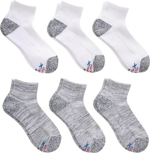 Hanes Men's Moves Performance, Moisture-Wicking Ankle & Low-Cut Socks, Breathable Mesh Panels, 6-Pack in Saudi Arabia