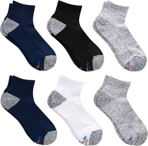 Hanes Men's Moves Performance, Moisture-Wicking Ankle & Low-Cut Socks, Breathable Mesh Panels, 6-Pack in Saudi Arabia