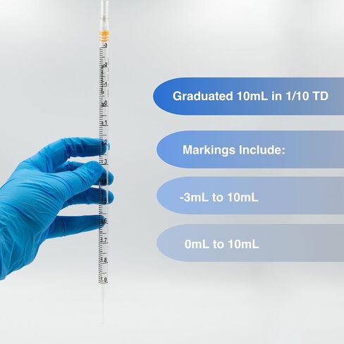 50mL Sterile Serological Pipette Individually Wrapped, Standard Serological Pipettes, Bulk PSGlass Pipettor 50 mL [Pack of 100] in Kuwait