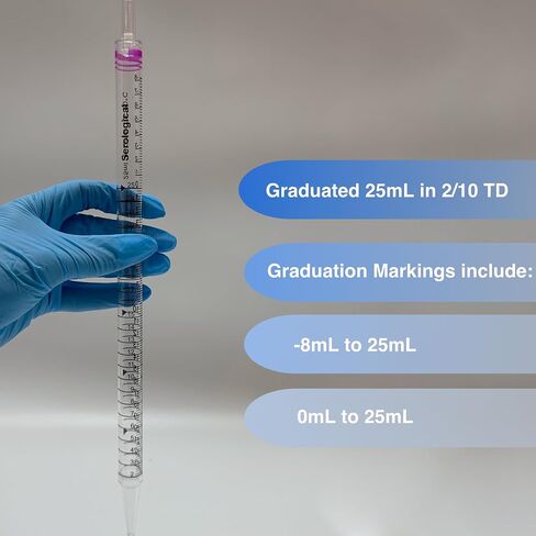 50mL Sterile Serological Pipette Individually Wrapped, Standard Serological Pipettes, Bulk PSGlass Pipettor 50 mL [Pack of 100] in Kuwait