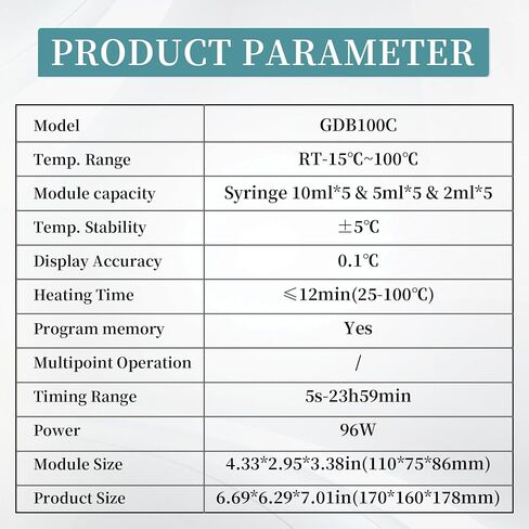 جهاز تبريد تسخين الهلام احترافي PPP PPP Maker 5ml/10ml/15ml Block Block Bath Bath Presic Control Control وظيفة التوقيت in Kuwait