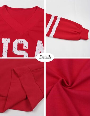 Alsol Lamesa Womens American Flag Sweatshirts Long Longe in Kuwait