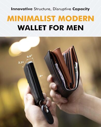 محفظة للرجال ، والرجال الحد الأدنى محفظة 8-12 بطاقات ، منبثقة البطاقة محفظة RFID ، محفظة Bifold Slim مع مقطع النقود ومعرف نافذة ، محفظة تكتيكية للركاب ، علامة البلاط والتعقب (براون) in Kuwait