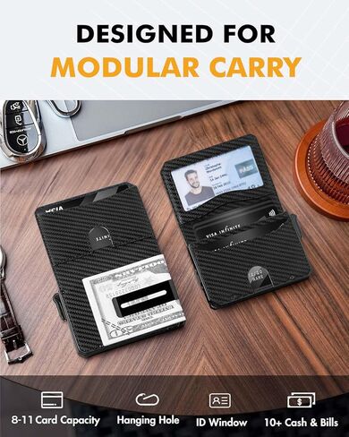 محفظة للرجال ، والرجال الحد الأدنى محفظة 8-12 بطاقات ، منبثقة البطاقة محفظة RFID ، محفظة Bifold Slim مع مقطع النقود ومعرف نافذة ، محفظة تكتيكية للركاب ، علامة البلاط والتعقب (براون) in Kuwait