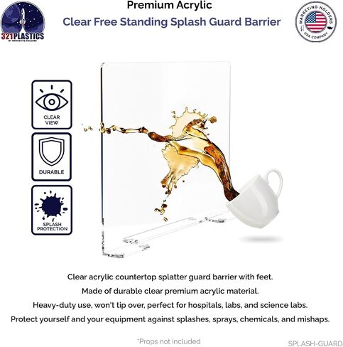 2 Pack Splash Guard 19" x 15" Square Clear Acrylic Barrier Freestanding No Assembly for Medical Facilities and Labs by Marketing Holders in Saudi Arabia