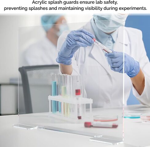 2 Pack Splash Guard 19" x 15" Square Clear Acrylic Barrier Freestanding No Assembly for Medical Facilities and Labs by Marketing Holders in Saudi Arabia