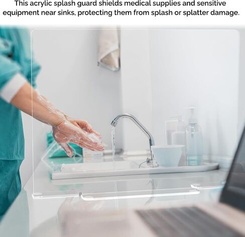 2 Pack Splash Guard 19" x 15" Square Clear Acrylic Barrier Freestanding No Assembly for Medical Facilities and Labs by Marketing Holders in Saudi Arabia