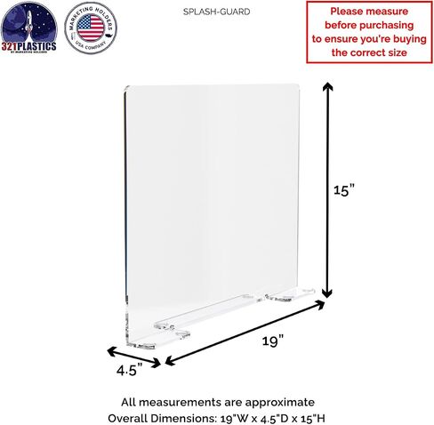 2 Pack Splash Guard 19" x 15" Square Clear Acrylic Barrier Freestanding No Assembly for Medical Facilities and Labs by Marketing Holders in Saudi Arabia