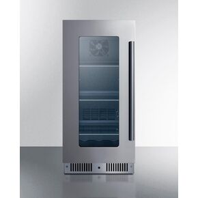 Summit 15" Beverage Center, 2.6 cu.ft. Capacity, Stainless Steel & Glass- CL156BV1CSS (Left Hand Door) in Kuwait
