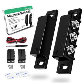 2 Pack Magnetic Reed Switch NO/NC, Wired Surface Mount Door Window Contact Sensor for Security Alarm, Black in Kuwait