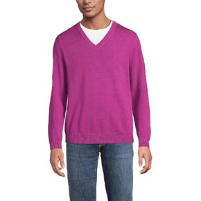Lands' End Men's Fine Gauge Cotton V Neck Sweater in Kuwait