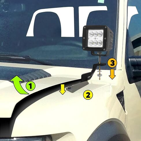 Weisen Ditch Light Mounting Brackets Kit Front ، A-Pillar Left ＆ Hings Hinges LED LED Work Cube Light Mount Mount متوافقة مع Ford F150 Raptor 2017-2023 ، FIT F-150 2015-2023 in Saudi Arabia