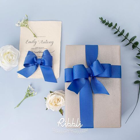 Ribbli White Grosgrain Ribbon ، 1-1/2 بوصة × مستمر 25 ياردة ، استخدم لإكسسوارات الشعر DIY ، ولف الهدايا ، والخياطة والخياطة in Kuwait