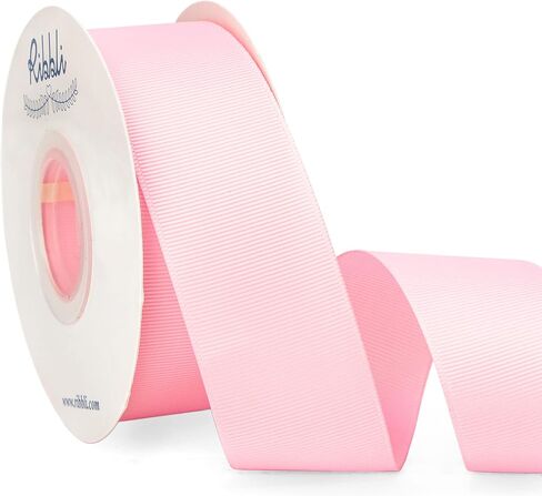 Ribbli White Grosgrain Ribbon ، 1-1/2 بوصة × مستمر 25 ياردة ، استخدم لإكسسوارات الشعر DIY ، ولف الهدايا ، والخياطة والخياطة in Kuwait