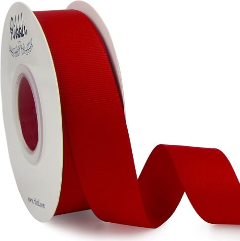 Ribbli White Grosgrain Ribbon ، 1-1/2 بوصة × مستمر 25 ياردة ، استخدم لإكسسوارات الشعر DIY ، ولف الهدايا ، والخياطة والخياطة in Kuwait