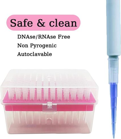 200ul Pipette Tips - Universal Pipette Tips,Clear,DNase/RNase Free,Non-Pyrogenic, 96 Filter Tips X 1 Box (200ul 96 Tips) in Kuwait