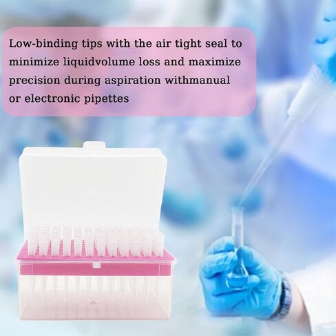 200ul Pipette Tips - Universal Pipette Tips,Clear,DNase/RNase Free,Non-Pyrogenic, 96 Filter Tips X 1 Box (200ul 96 Tips) in Kuwait