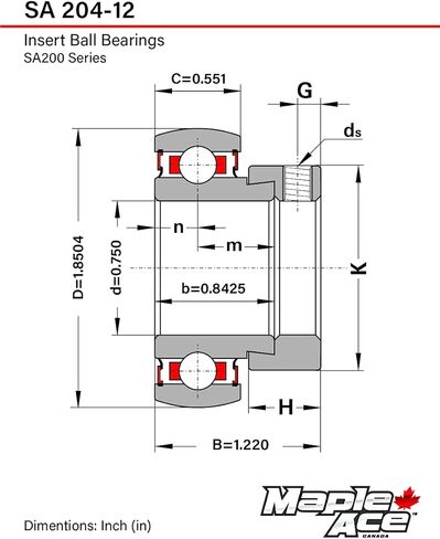 Maple Ace 741-0309 ، 941-0309 ، 741-0310 ، 941-0310 تحمل مع/استبدال Mtd w/Twlar Re-lube Hi-Temp Grease (Qty 1) in Kuwait