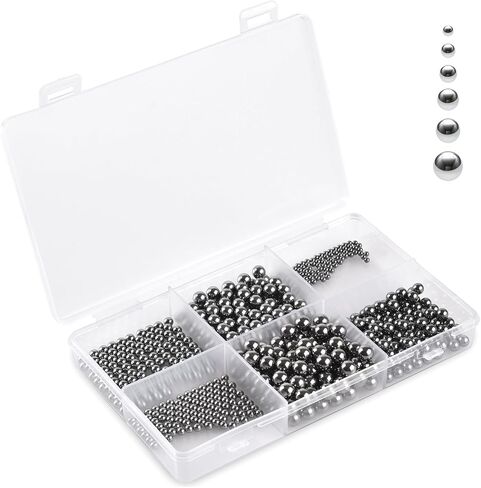 محامل الكرة 610 PCS 6 حجم كرات محمل فضفاضة 3/32 "1/8" 5/32 "3/16" 7/32 "و 1/4" كرات صغيرة الحامل الصلب in Kuwait