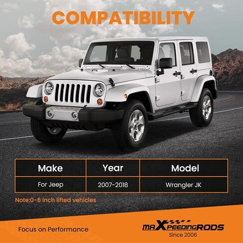maXpeedingrods Adjustable Front Forged Track Bar for Jeep Wrangler JK 2 Door 4 Door 2007-2018 with 0-6" Lift, Black in Saudi Arabia