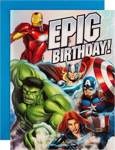 Hallmark Kids' Birthday Card - Pop-Out, Moveable, Marvel Avengers Design in Saudi Arabia