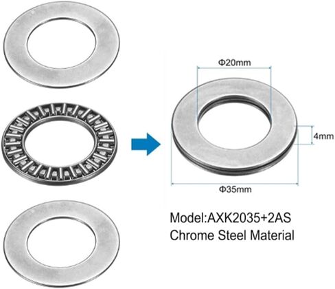 4 Sets AXK2035 Thrust Needle Roller Bearings with Washers 20mm Bore 35mm OD 2mm Width in Saudi Arabia
