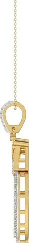 Eternal Bliss Round Natural Diamond Letter A to Z Men's Crown Initial Charm Pendant 10K Yellow Gold (3/8 cttw, I-J & H-I Color, I2 & I2-I3 Clarity) in Kuwait