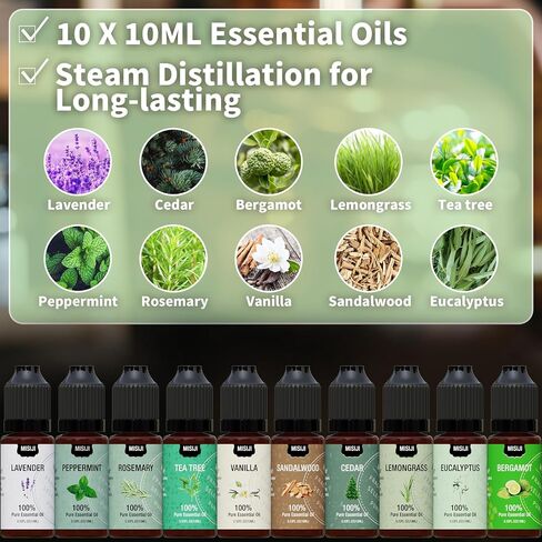 Essential Oil Blends, Essential Oils Set for Diffusers for Home, Well-Being Kit- Spearmint Tea, Calming, Dreams, Relaxing, Mood, Fresh Air Aromatherapy Oils for Humidifiers, Skin, 6x10ml in Saudi Arabia